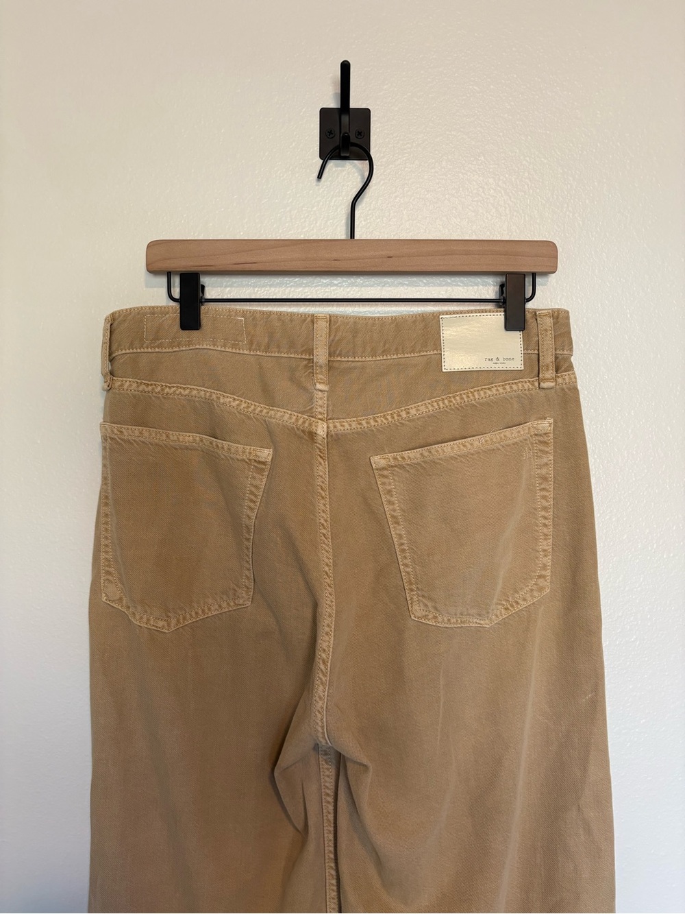 Rag & Bone Featherweight Logan Mid-Rise Wide Leg Jeans Minimalist Beige 28 - Picture 9 of 12